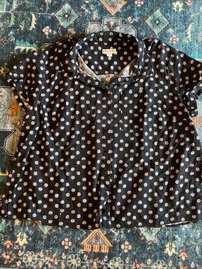Ava & Viv Black Button-Down seashell Shirt